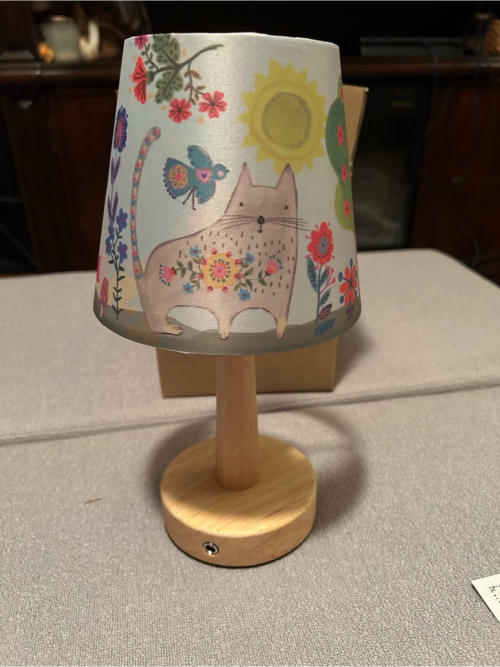 NATURAL LIFE Floral Cat Lantern Lamp - Pink, Yellow, Blue - Picture 5 of 10